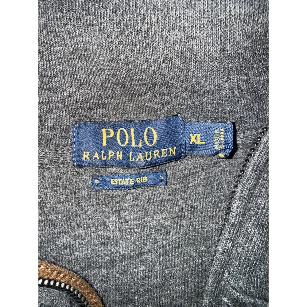 Polo Ralph Lauren Preppy Estate Rib Charcoal Gray 1/4 Zip XL Classic